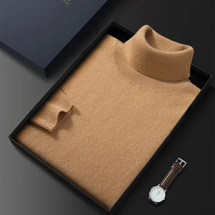 Men's Cashmere Sweater Turtleneck Elegant Timeless Design Classic Fit 2