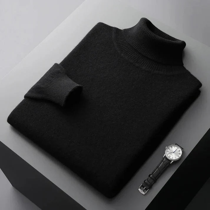 Men's Cashmere Sweater Turtleneck Elegant Timeless Design Classic Fit 7