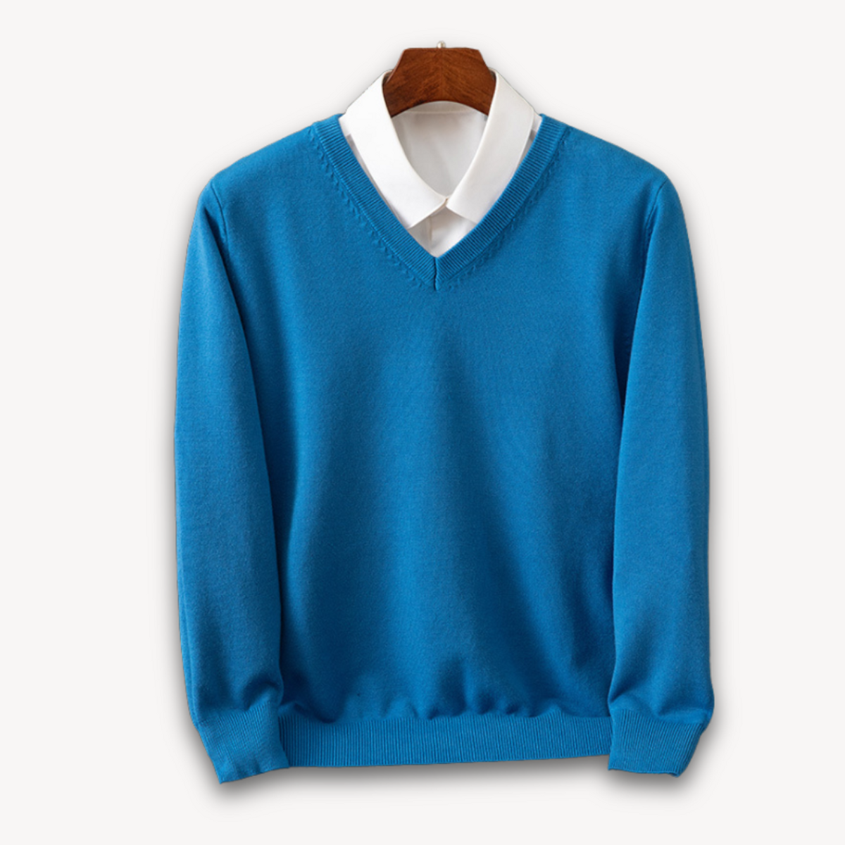 Men's Cashmere V-Neck Sweater Slim Fit Lightweight Casual Formal Wear 1
