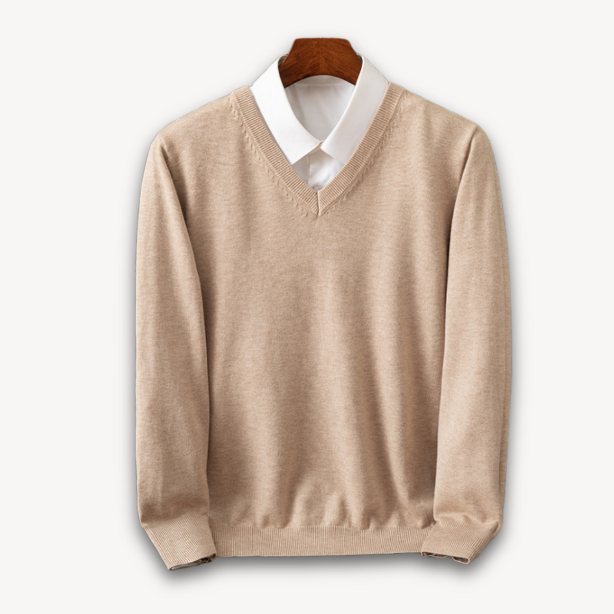 Men's Cashmere V-Neck Sweater Slim Fit Lightweight Casual Formal Wear 2