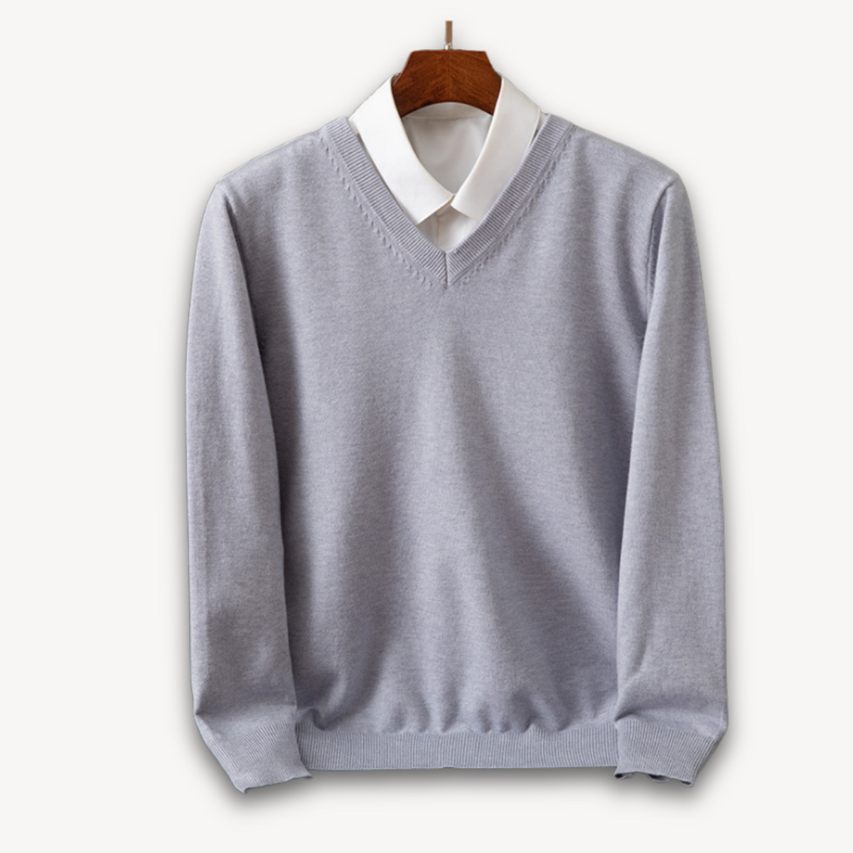 Men's Cashmere V-Neck Sweater Slim Fit Lightweight Casual Formal Wear 3