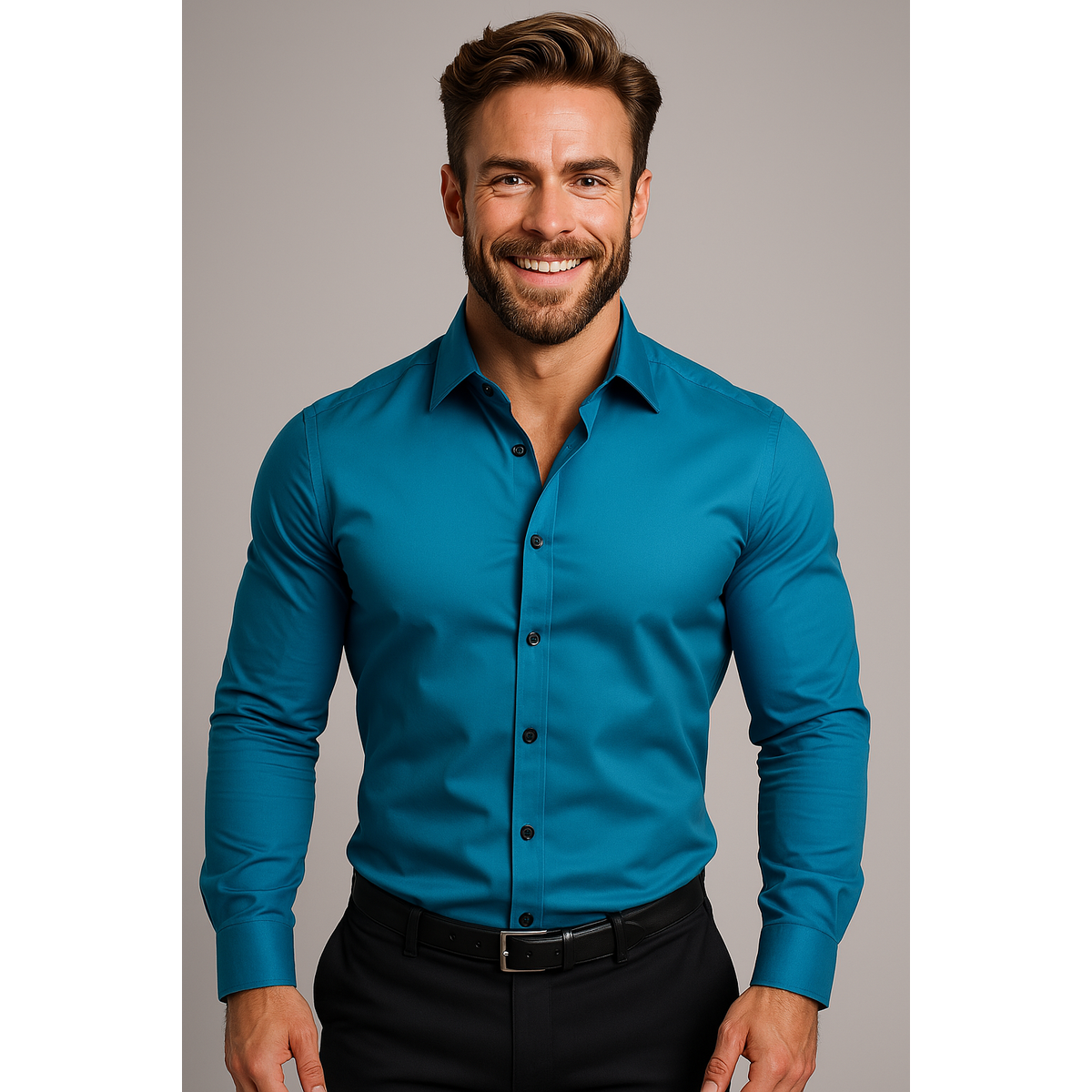 Men's Dress Shirt Long-Sleeved Classic Structured Fit Wrinkle-Free 11