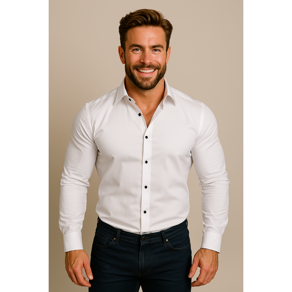Men's Dress Shirt Long-Sleeved Classic Structured Fit Wrinkle-Free 2