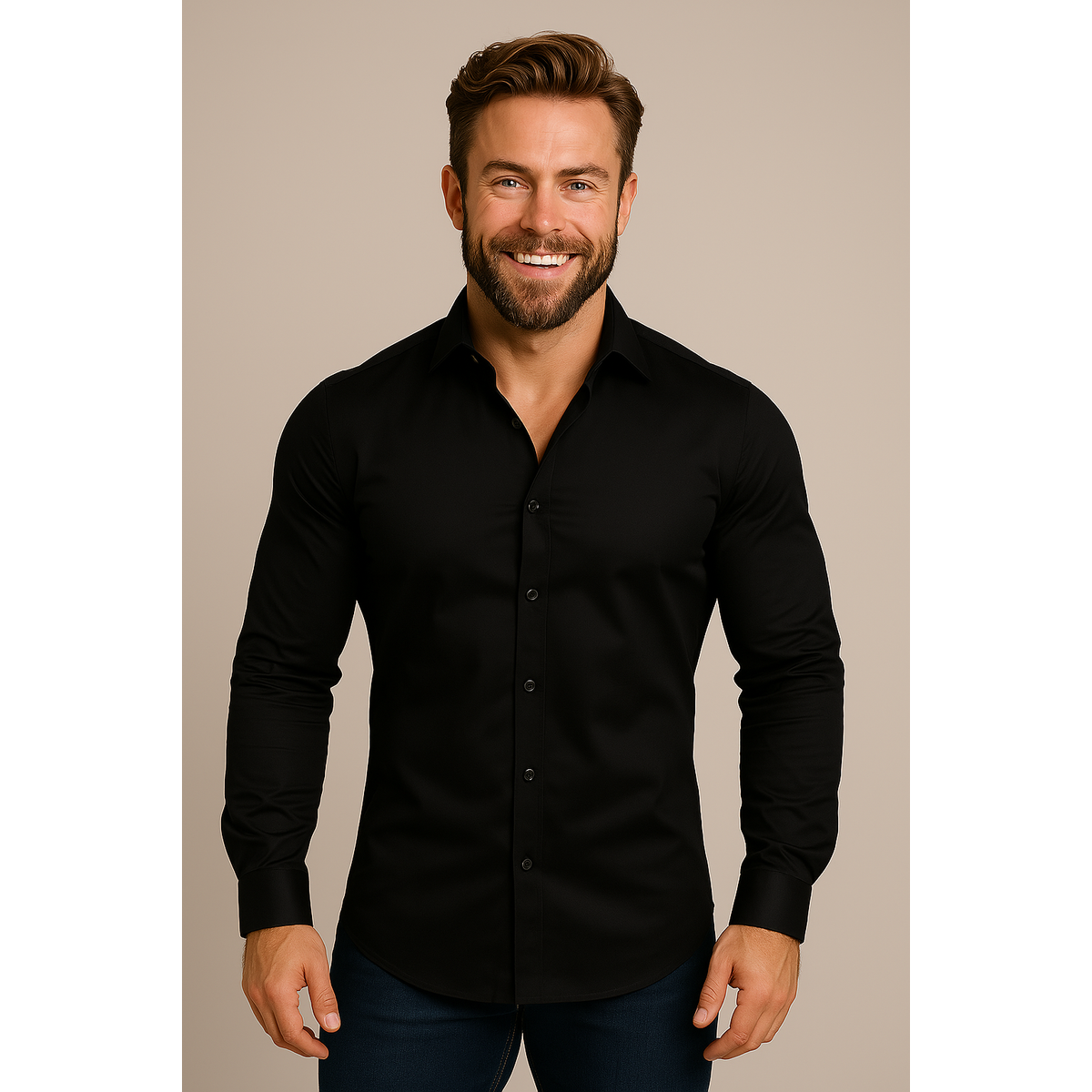 Men's Dress Shirt Long-Sleeved Classic Structured Fit Wrinkle-Free 5