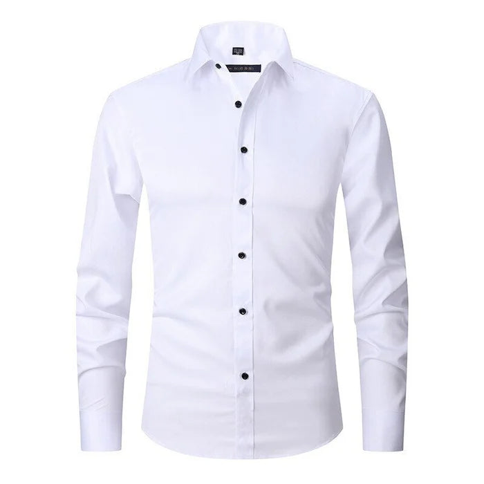 Men's Dress Shirt Non-Iron Stretch Slim Fit Long Sleeve Business Casual 0
