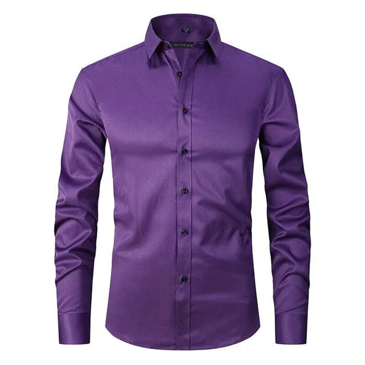 Men's Dress Shirt Non-Iron Stretch Slim Fit Long Sleeve Business Casual 4