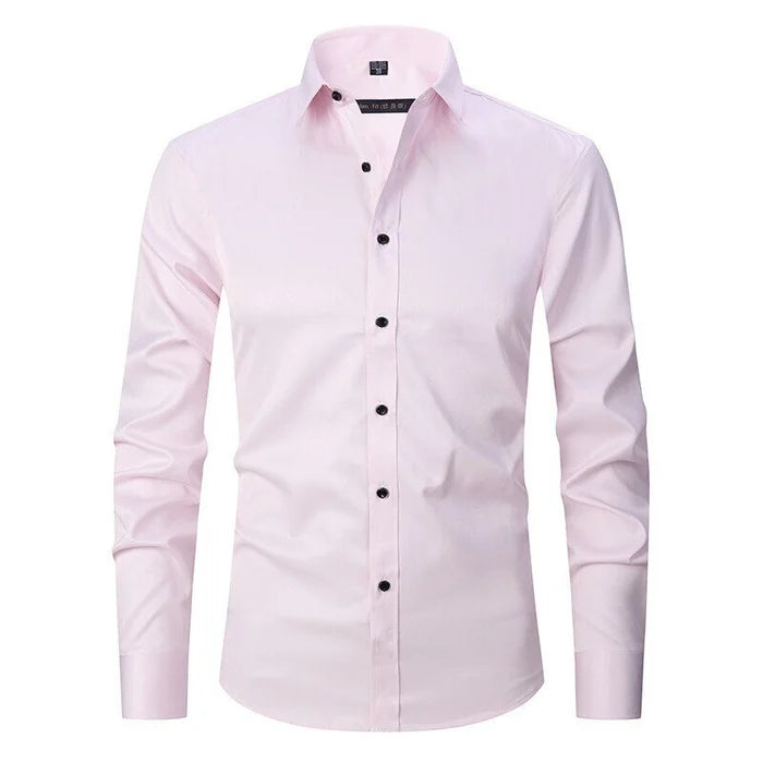 Men's Dress Shirt Non-Iron Stretch Slim Fit Long Sleeve Business Casual 7