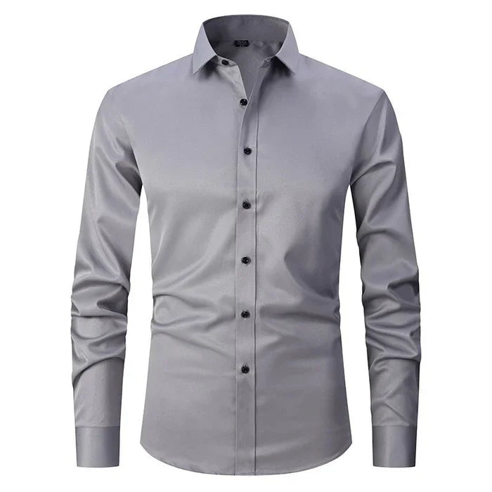 Men's Dress Shirt Non-Iron Stretch Slim Fit Long Sleeve Business Casual 8