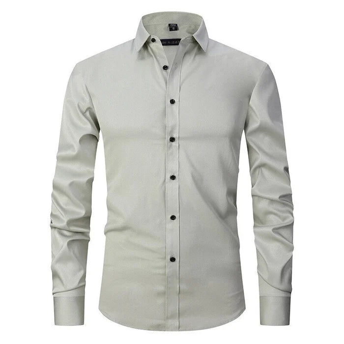 Men's Dress Shirt Non-Iron Stretch Slim Fit Long Sleeve Business Casual 9
