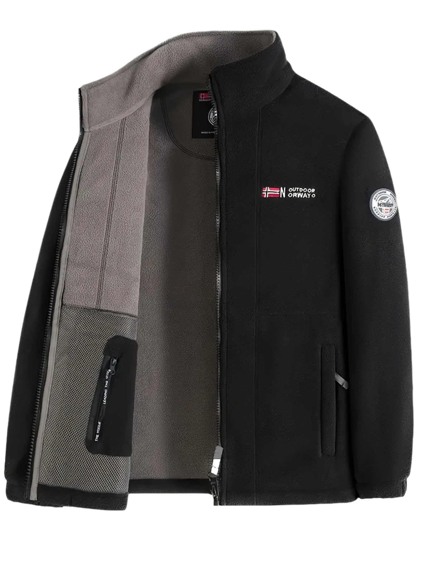 Men's Fleece Jacket Classic Zip Closure Outdoor Adventure Warmth 7