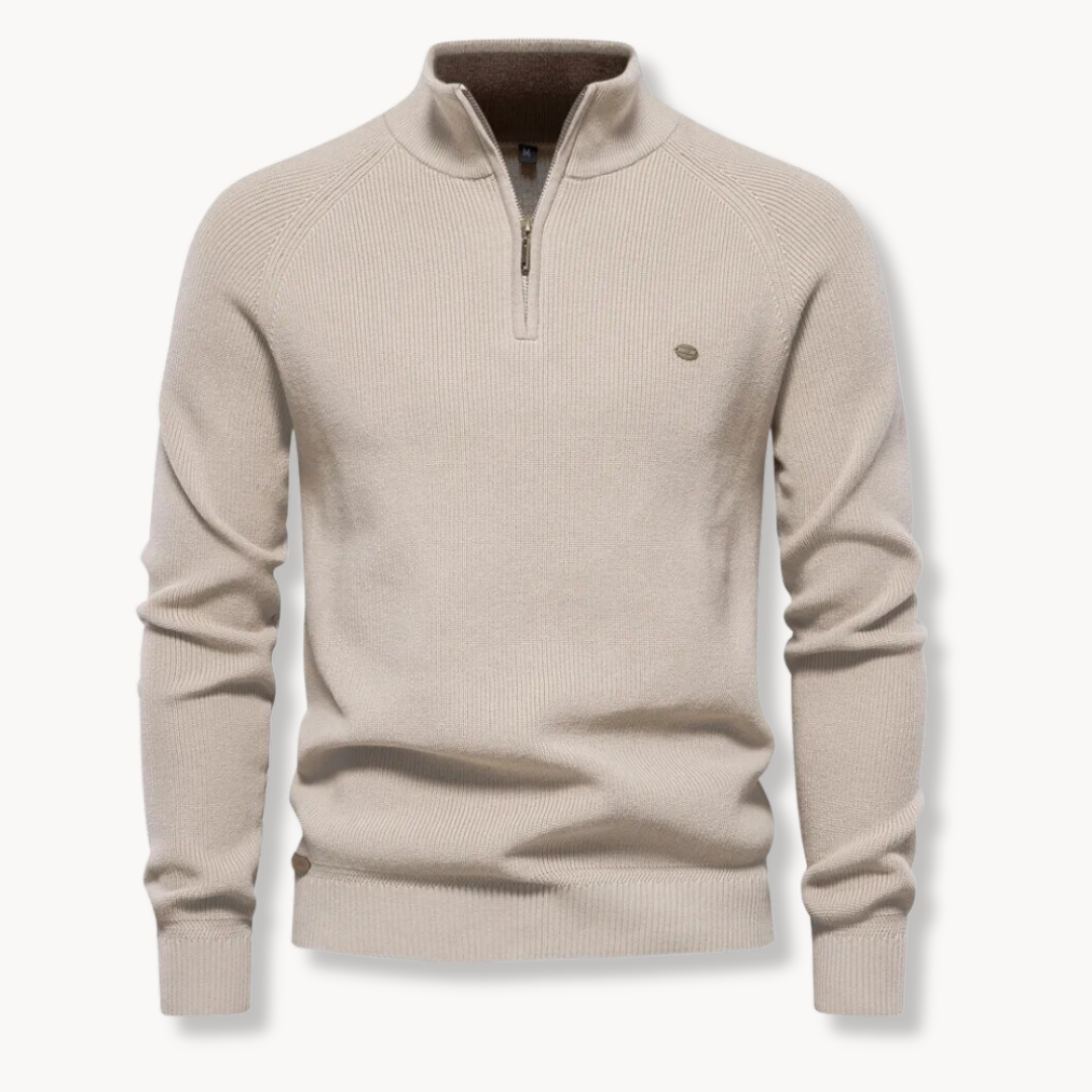 Men's Half-Zip Jumper Knitted Slim Fit Casual Stand Collar 2
