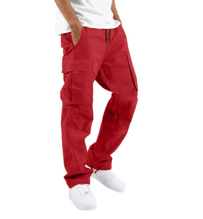 Men's High Waist Cargo Pants - Relaxed Fit, Utility Pockets, Black Streetwear 10
