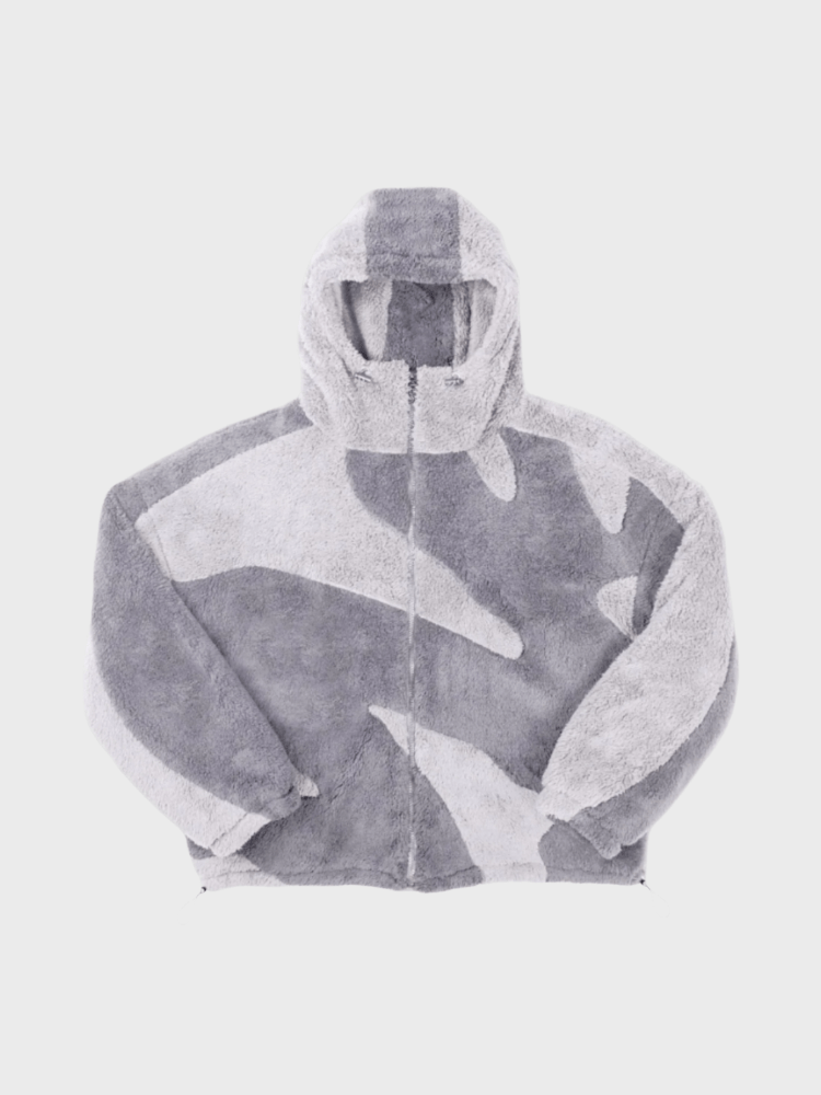 Men's Hooded Zip-Up Casual Jacket Color Block Design for Winter 3