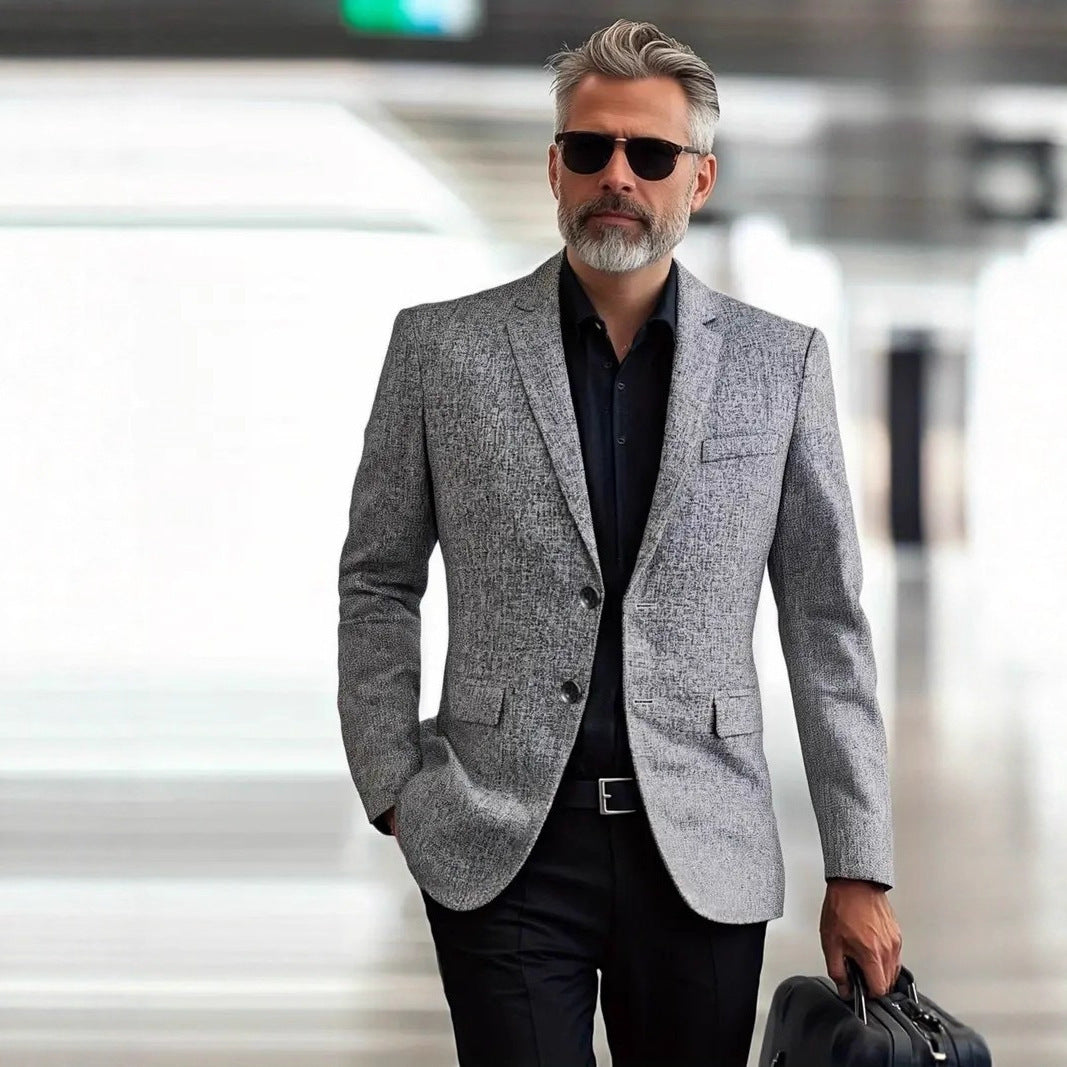 Men's Jacket Slim Fit Single-Breasted Casual Coat for Modern Style 4