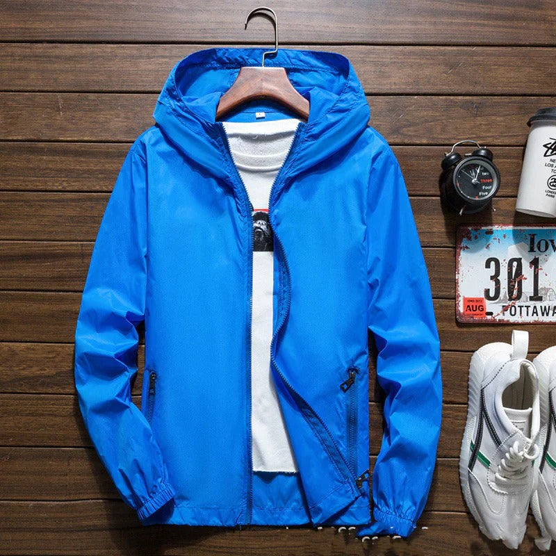Men's Lightweight Waterproof Jacket with Hood for Outdoor Activities 2