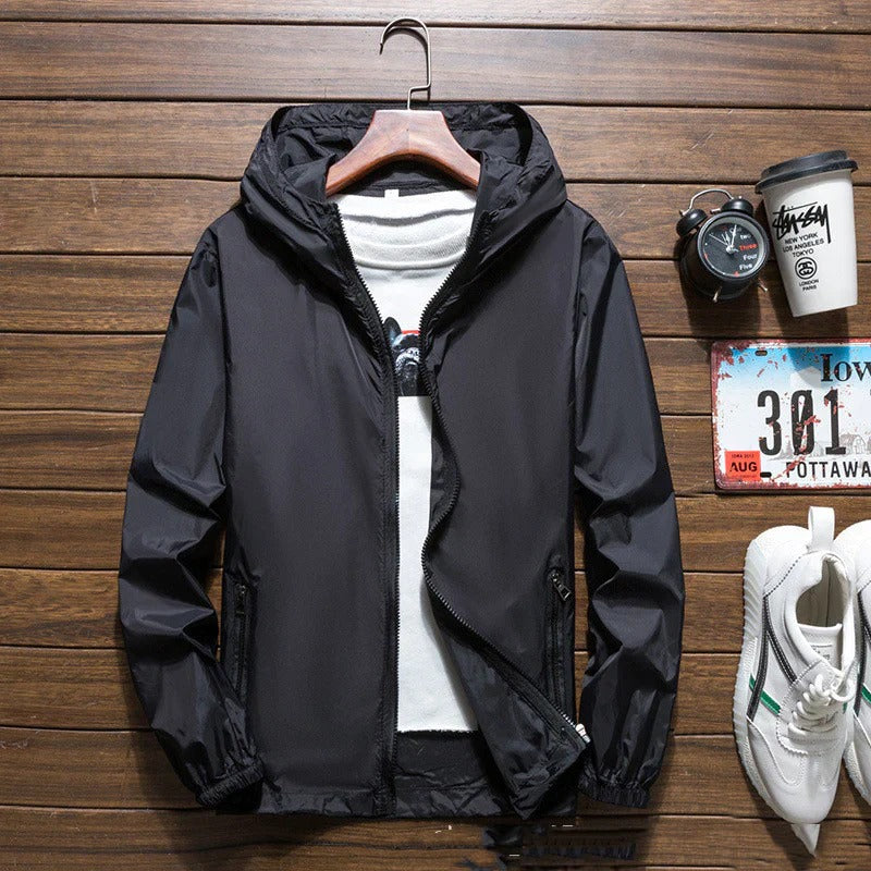 Men's Lightweight Waterproof Jacket with Hood for Outdoor Activities 7
