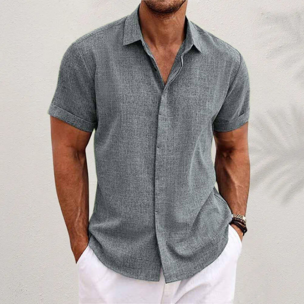 Men's Linen Shirt Lightweight Breathable Casual Summer Essential 4