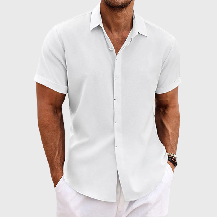 Men's Linen Shirt Lightweight Breathable Casual Summer Essential 5