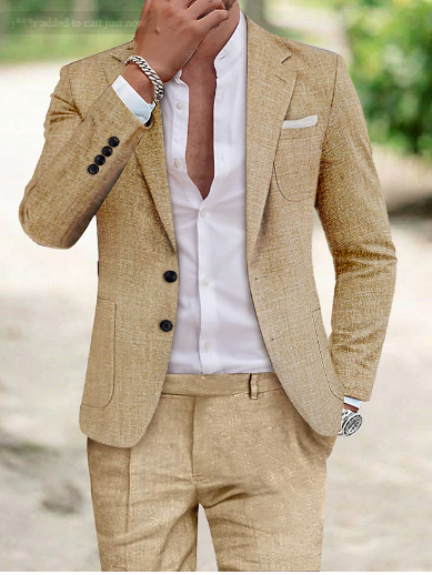 Men's Linen Suit Lightweight Stylish Autumn Fashion Casual Formal 8