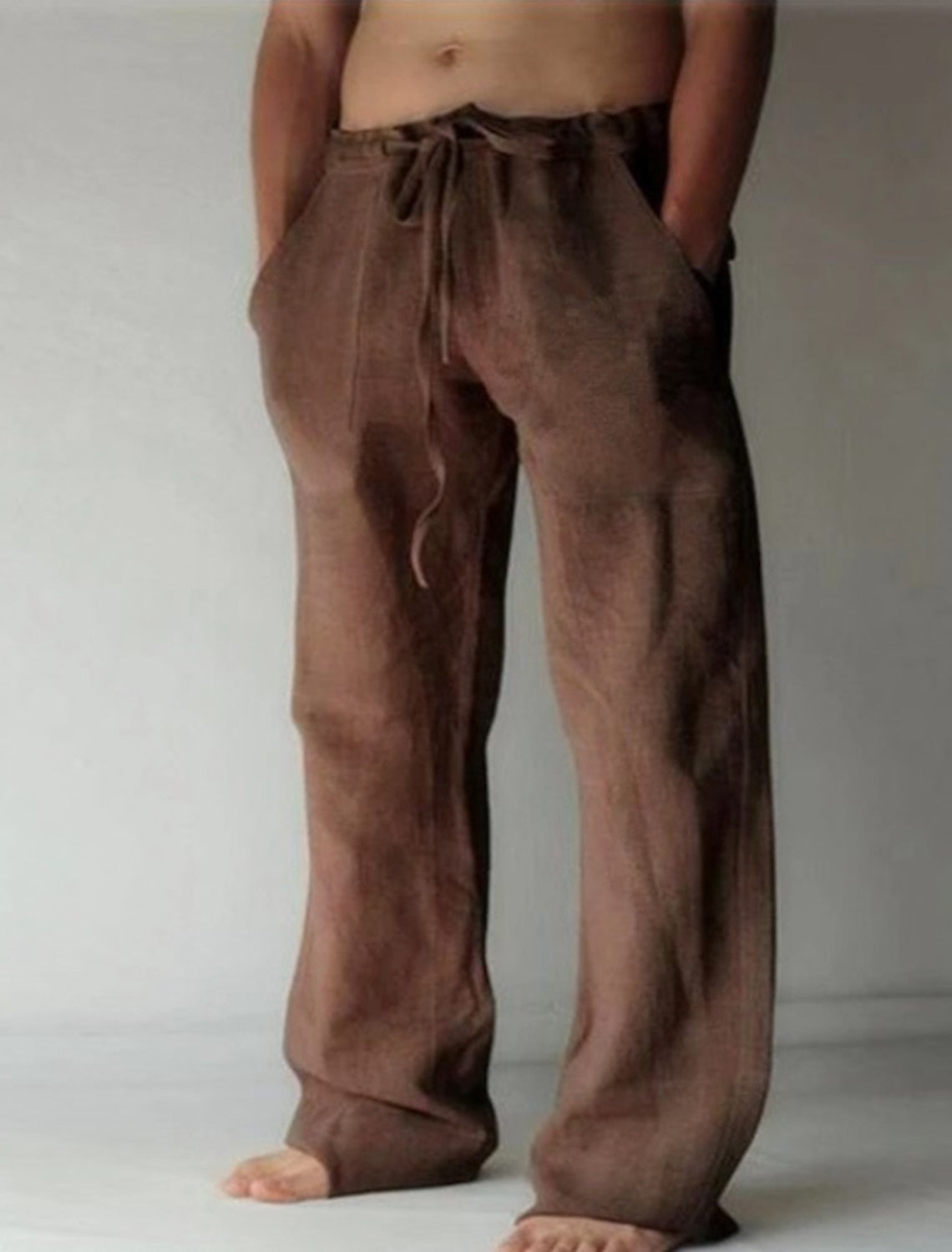 Men's Linen Trousers Breathable Summer Fit Casual Chic 10