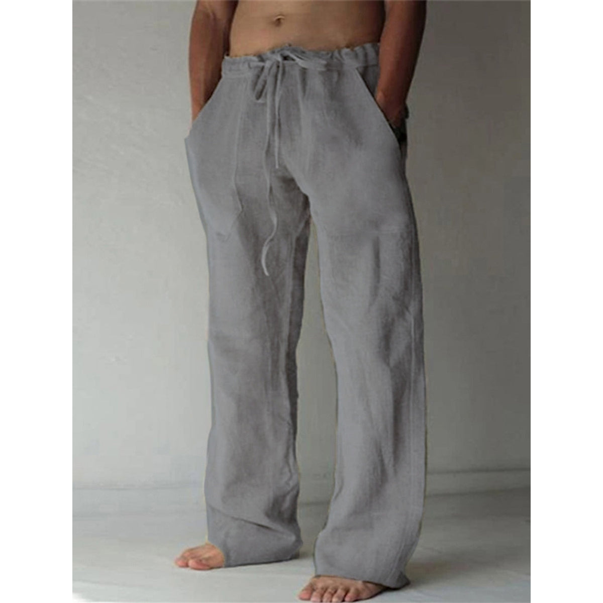 Men's Linen Trousers Breathable Summer Fit Casual Chic 13