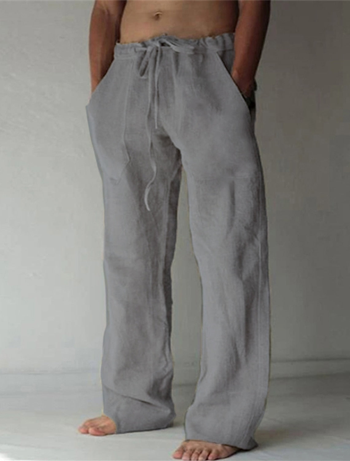 Men's Linen Trousers Breathable Summer Fit Casual Chic 13
