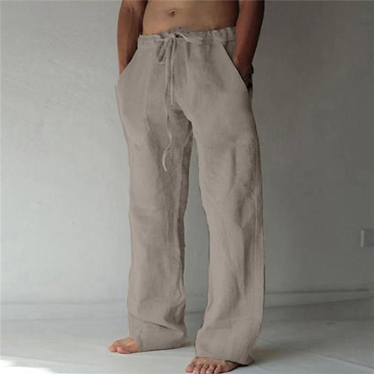 Men's Linen Trousers Breathable Summer Fit Casual Chic 5