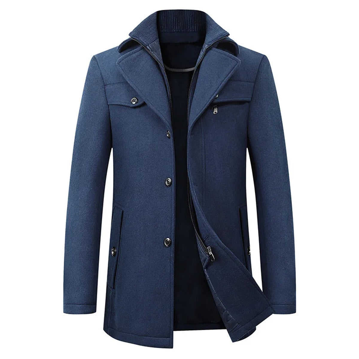 Men's Long Overcoat Tailored Design Winter Wool Coat for Formal & Casual Wear 2