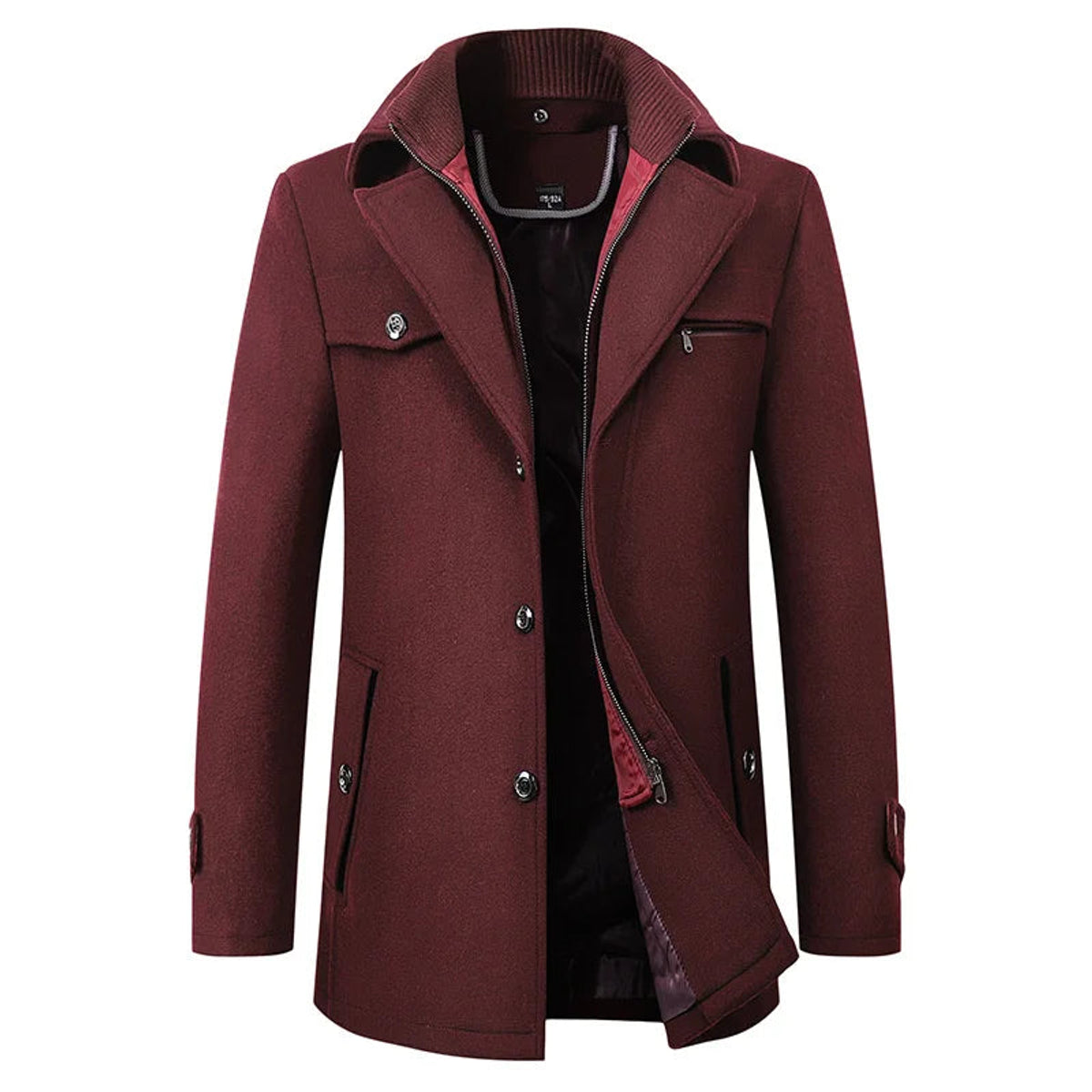 Men's Long Overcoat Tailored Design Winter Wool Coat for Formal & Casual Wear 3