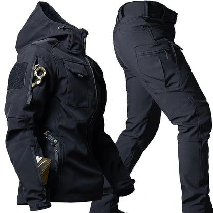 Men's Outdoor Clothing Set Waterproof Windproof Softshell Hiking Gear 2