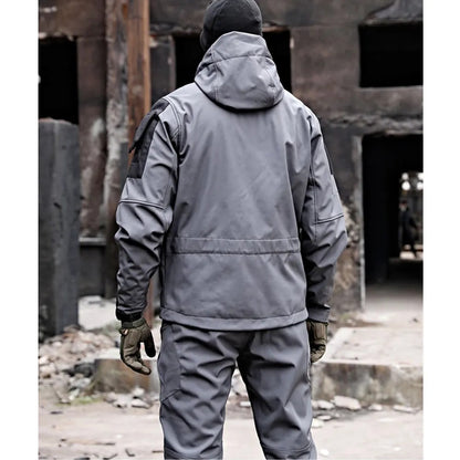 Men's Outdoor Clothing Set Waterproof Windproof Softshell Hiking Gear 3