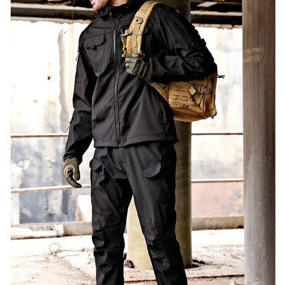 Men's Outdoor Clothing Set Waterproof Windproof Softshell Hiking Gear 4