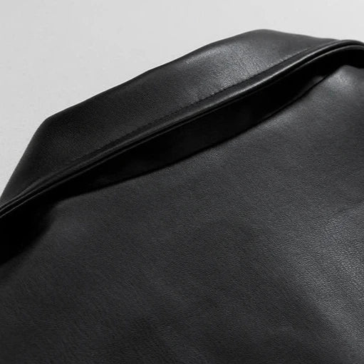 Men's Oversized Leather Bomber Jacket Stylish Edge for Modern Streetwear 5