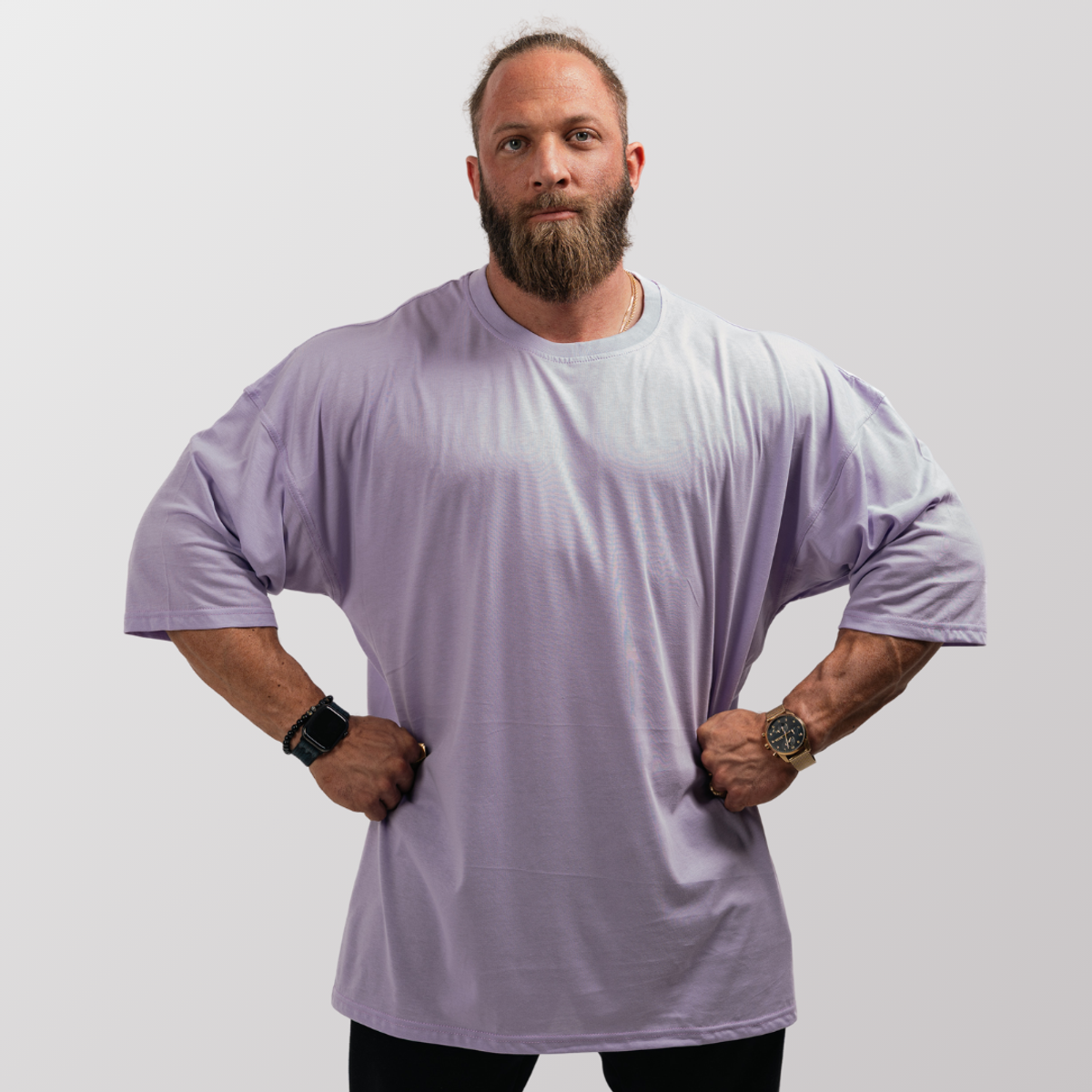 Men's Oversized T-Shirt - Soft Cotton Drop Shoulder Tee in Neutral Tones 5