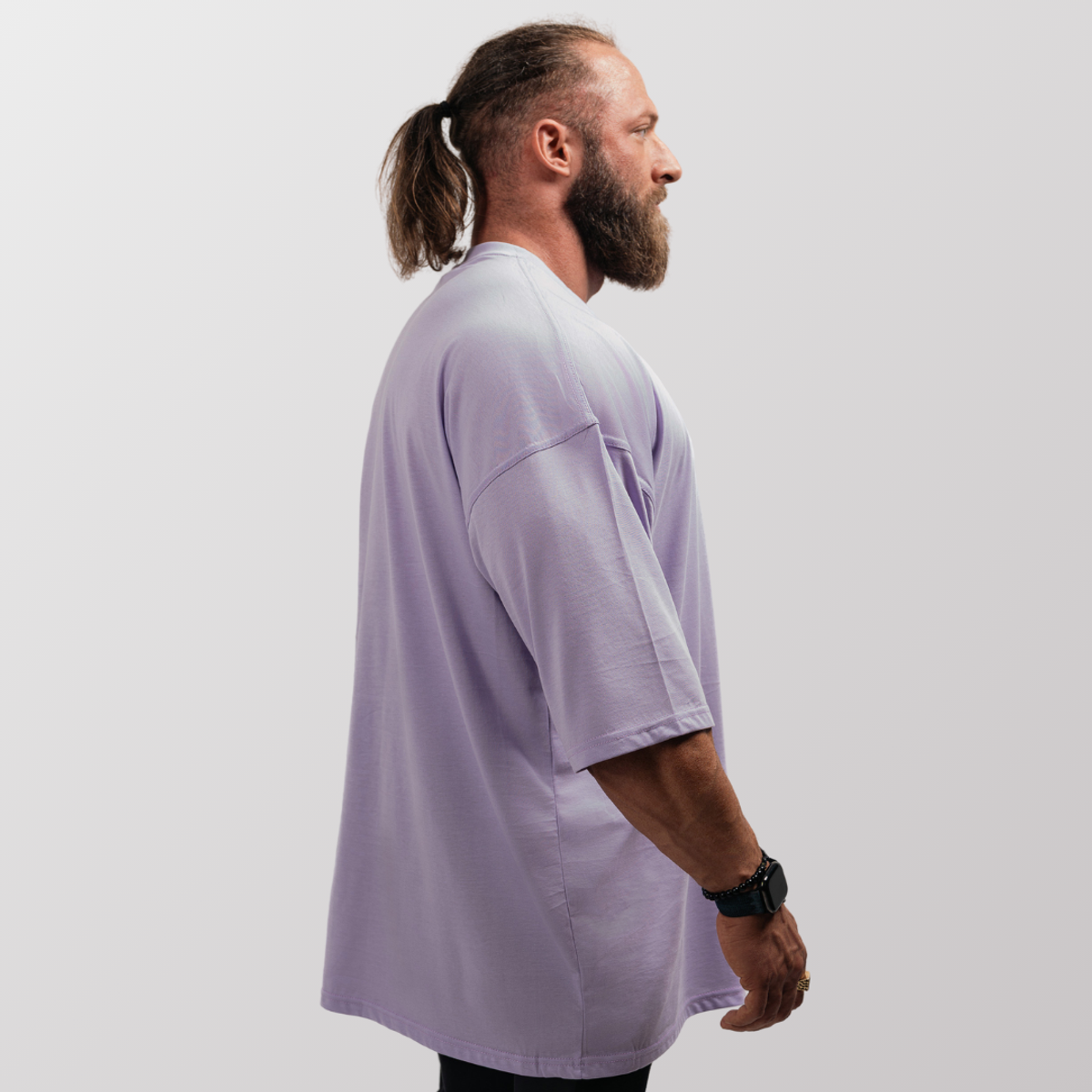 Men's Oversized T-Shirt - Soft Cotton Drop Shoulder Tee in Neutral Tones 8