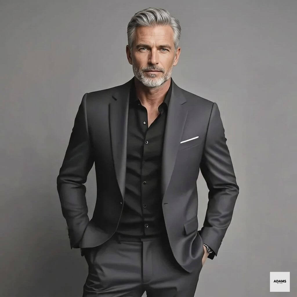 Herren Slim Fit Schwarzer Anzug Zweiteilig Maßgeschneidertes Formelles Set