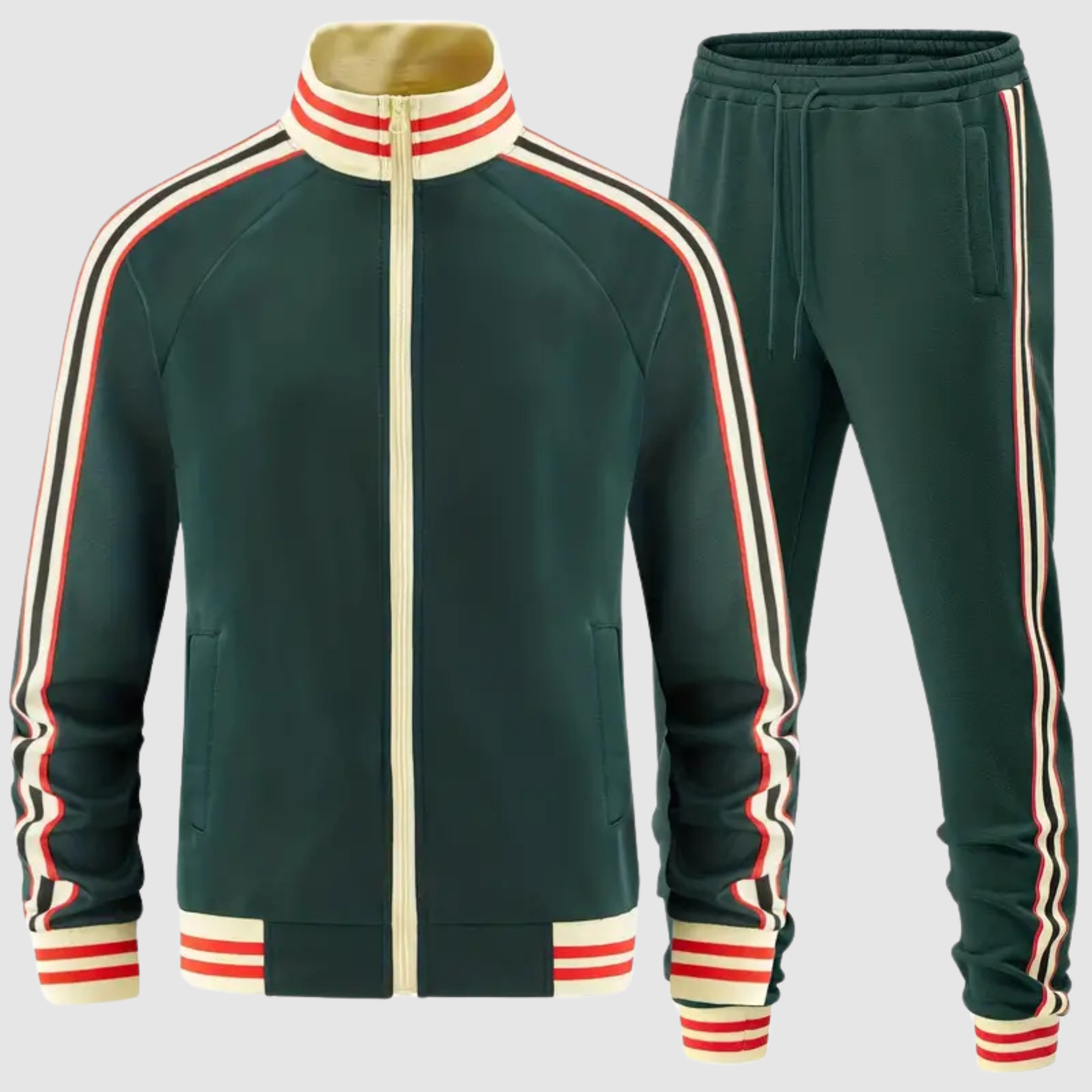 Men's Striped Tracksuit Set Zipper Jacket and Pants Casual Comfort 5