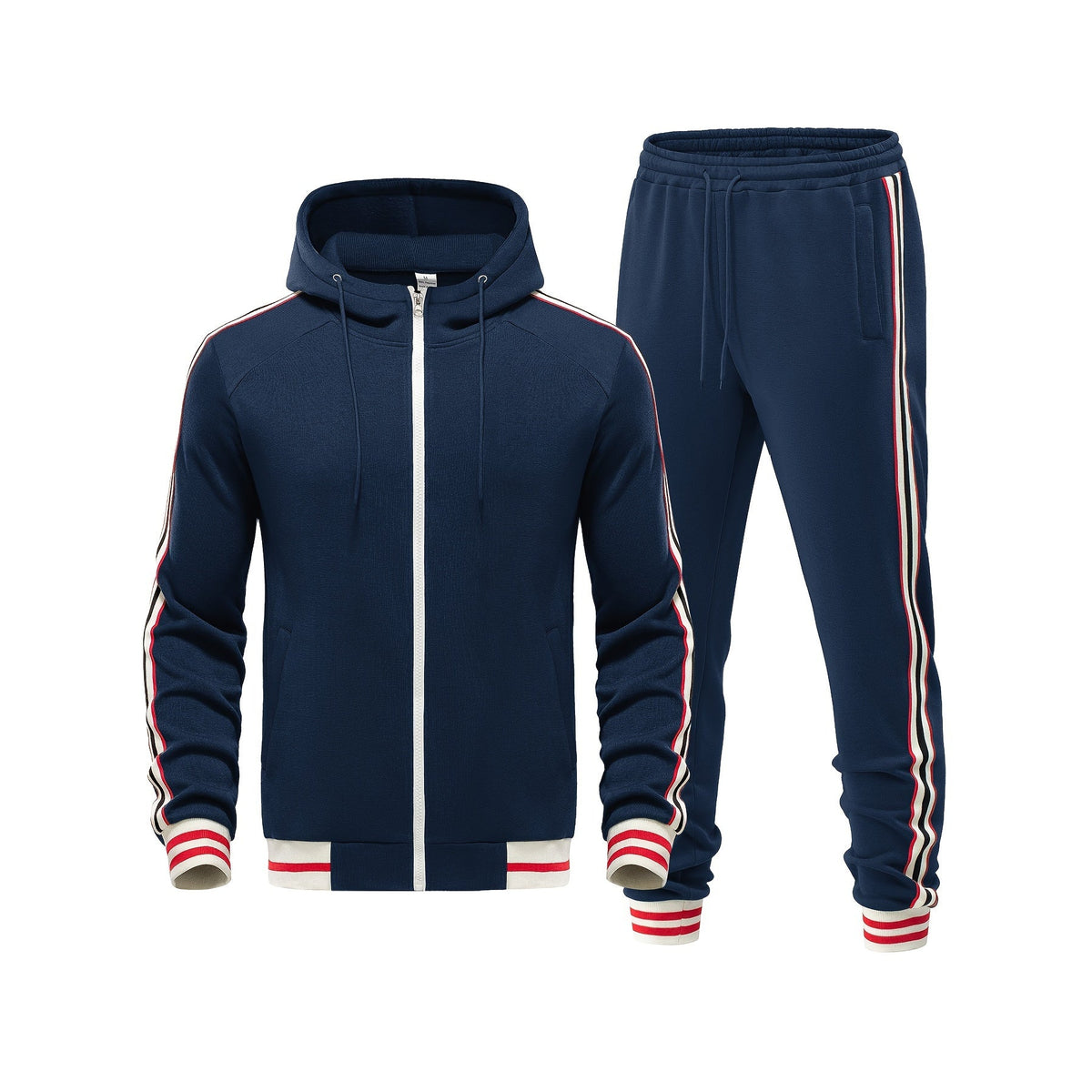 Men's Striped Tracksuit Set with Hoodie and Joggers Casual Style 6