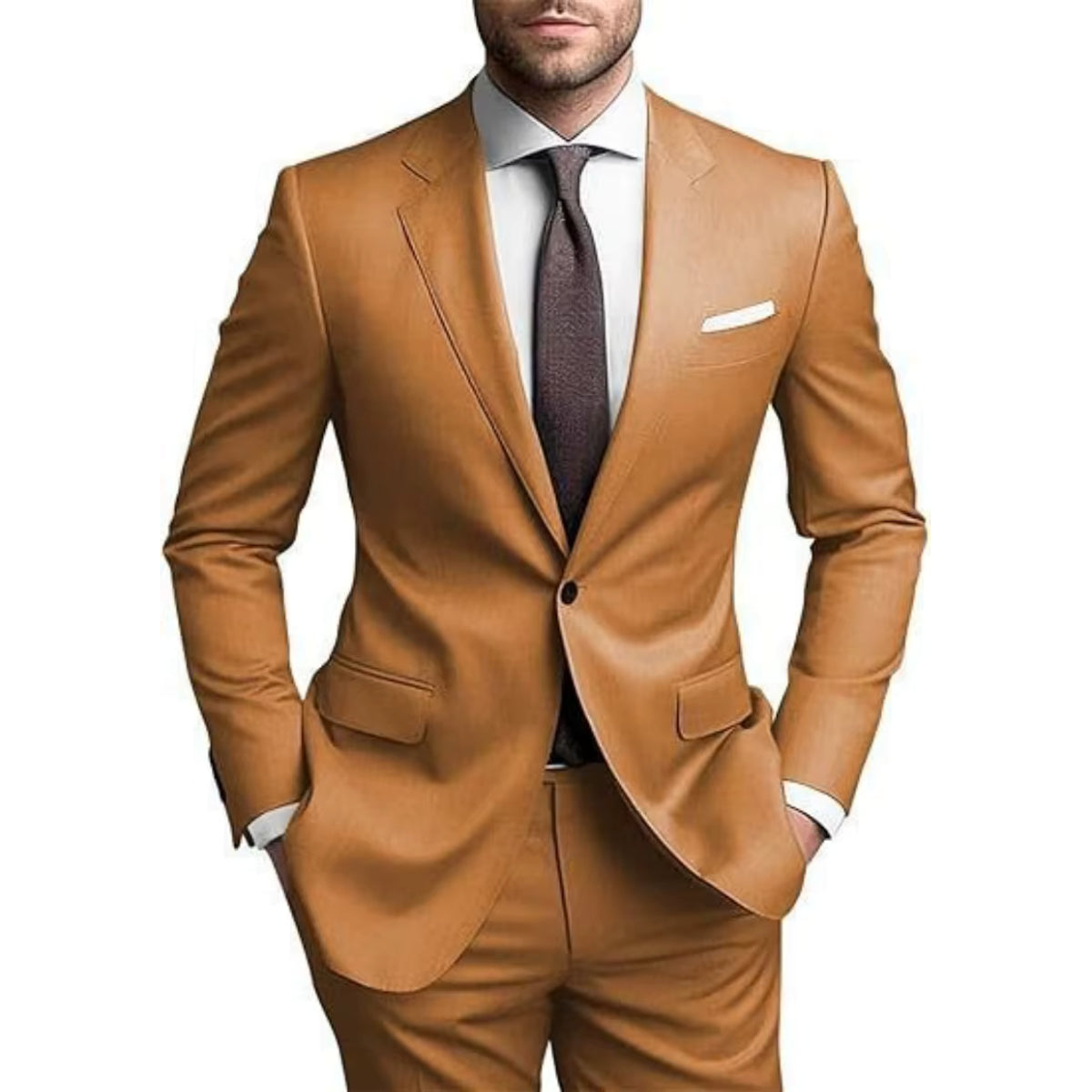 Herrenanzug Freizeit Baumwollmischung Leichte Businesskleidung Elegante Farben