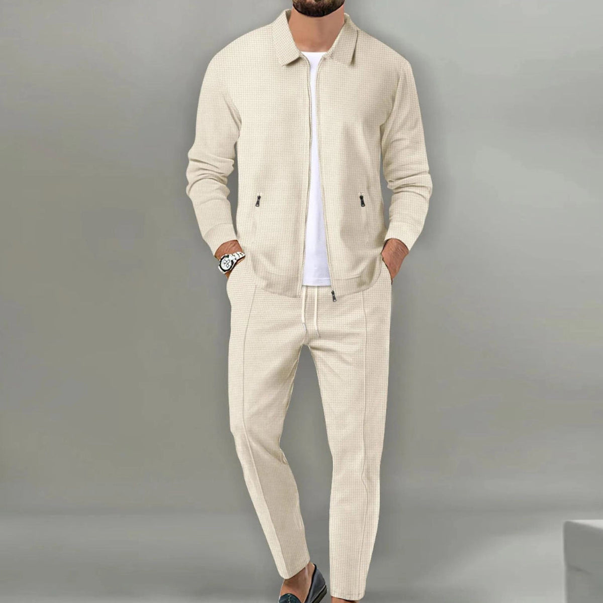 Men's Tracksuit Lightweight Zip Jacket and Tapered Joggers Co-Ord 0