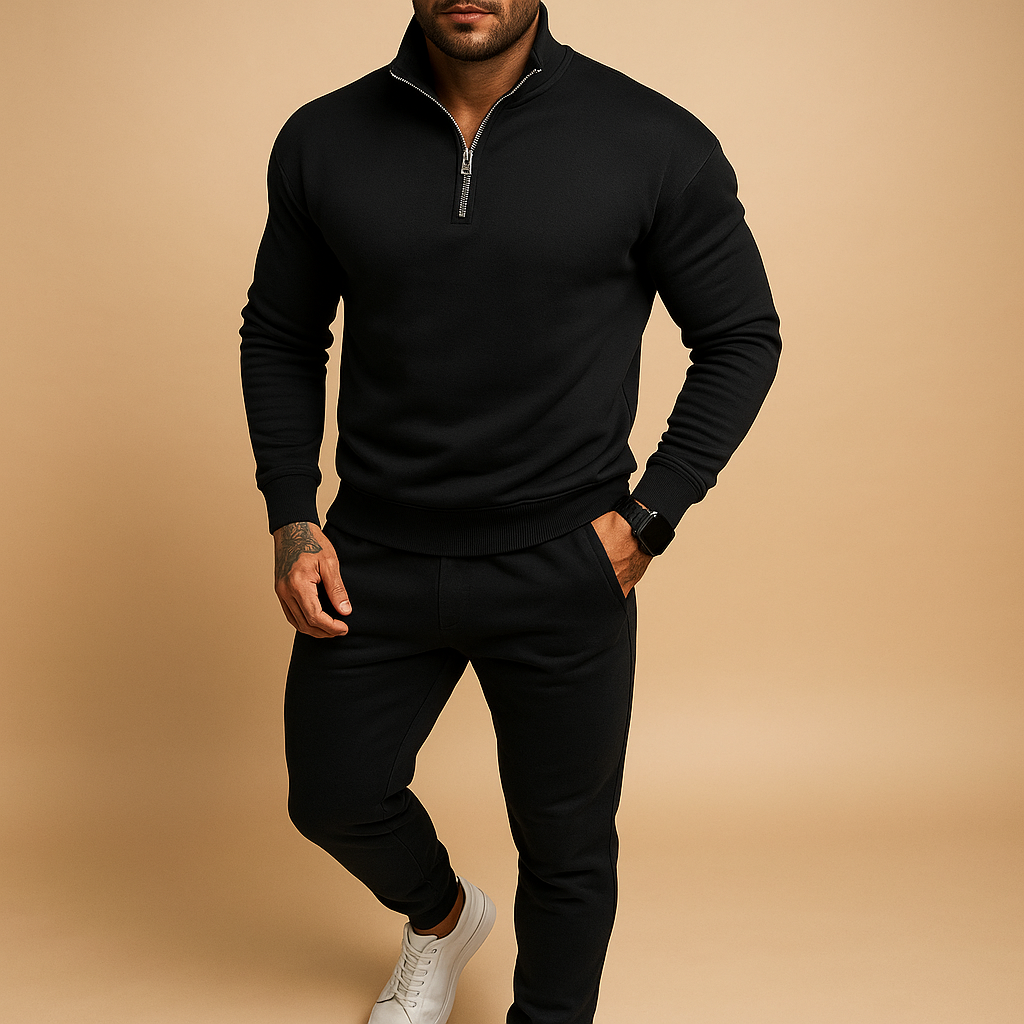 Men's Tracksuit Modern Set Half-Zip Sweatshirt and Jogger Pants Casual Comfort 2