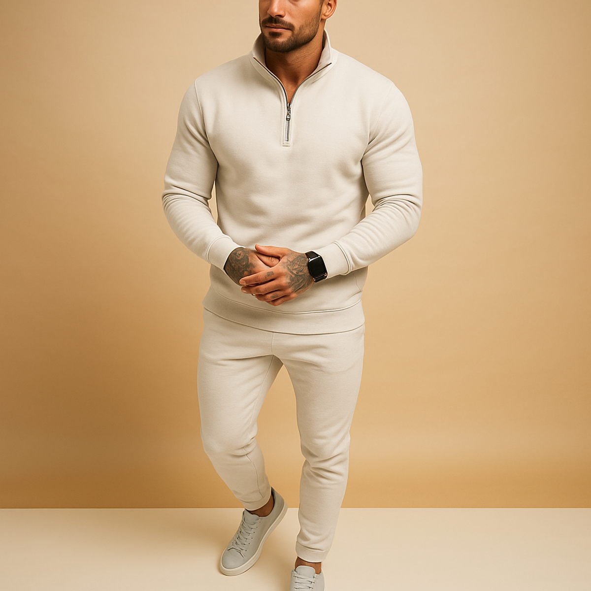 Men's Tracksuit Modern Set Half-Zip Sweatshirt and Jogger Pants Casual Comfort 3