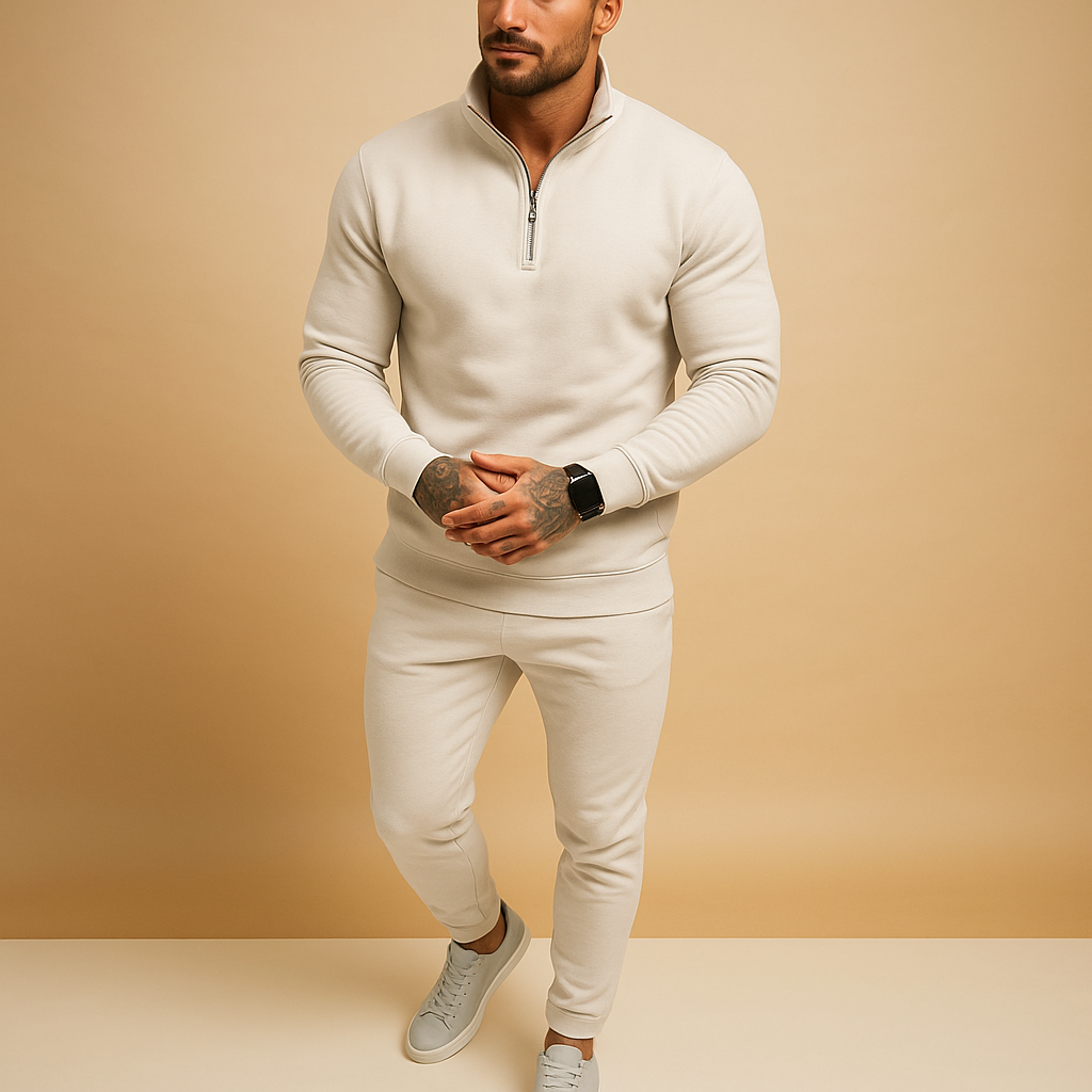 Men's Tracksuit Modern Set Half-Zip Sweatshirt and Jogger Pants Casual Comfort 3