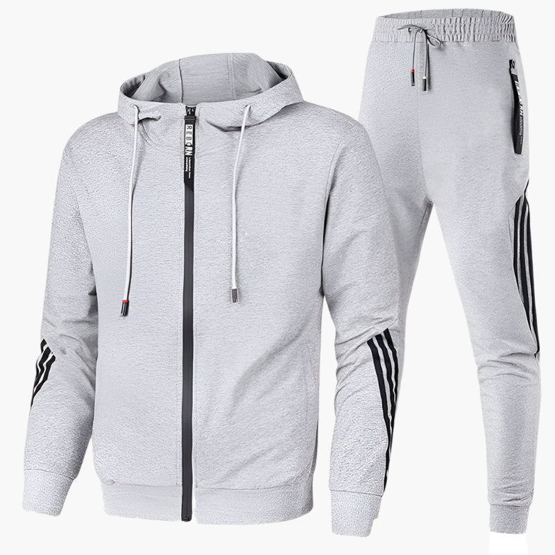 Men's Tracksuit Two-Piece Sporty Leisure Suit with Hood Casual 2