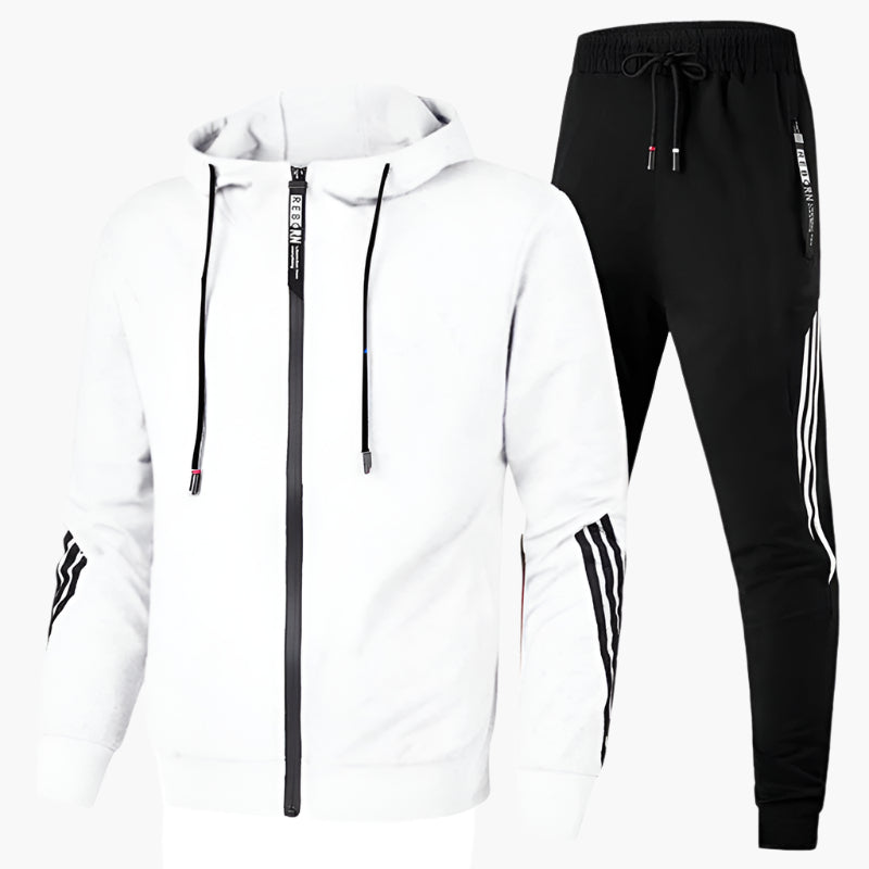 Men's Tracksuit Two-Piece Sporty Leisure Suit with Hood Casual 3