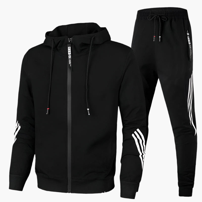 Men's Tracksuit Two-Piece Sporty Leisure Suit with Hood Casual 4