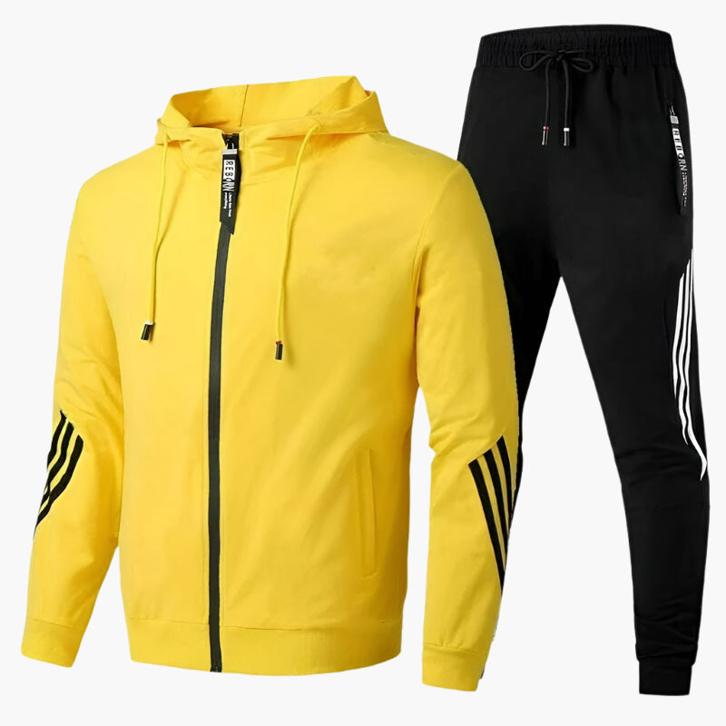 Men's Tracksuit Two-Piece Sporty Leisure Suit with Hood Casual 6
