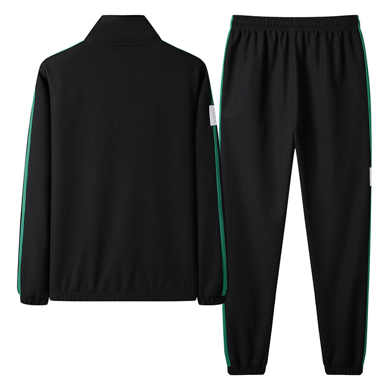 Men's Tracksuit Zip Up Two-Piece Set with Stripe Jacket and Jogger Pants 1