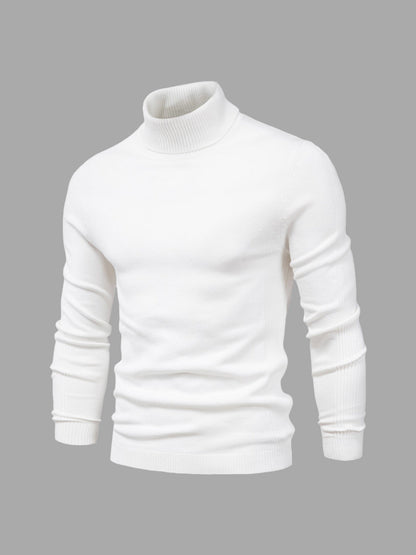 Men's Turtleneck Sweater Soft Cotton Casual Elegant Design 0