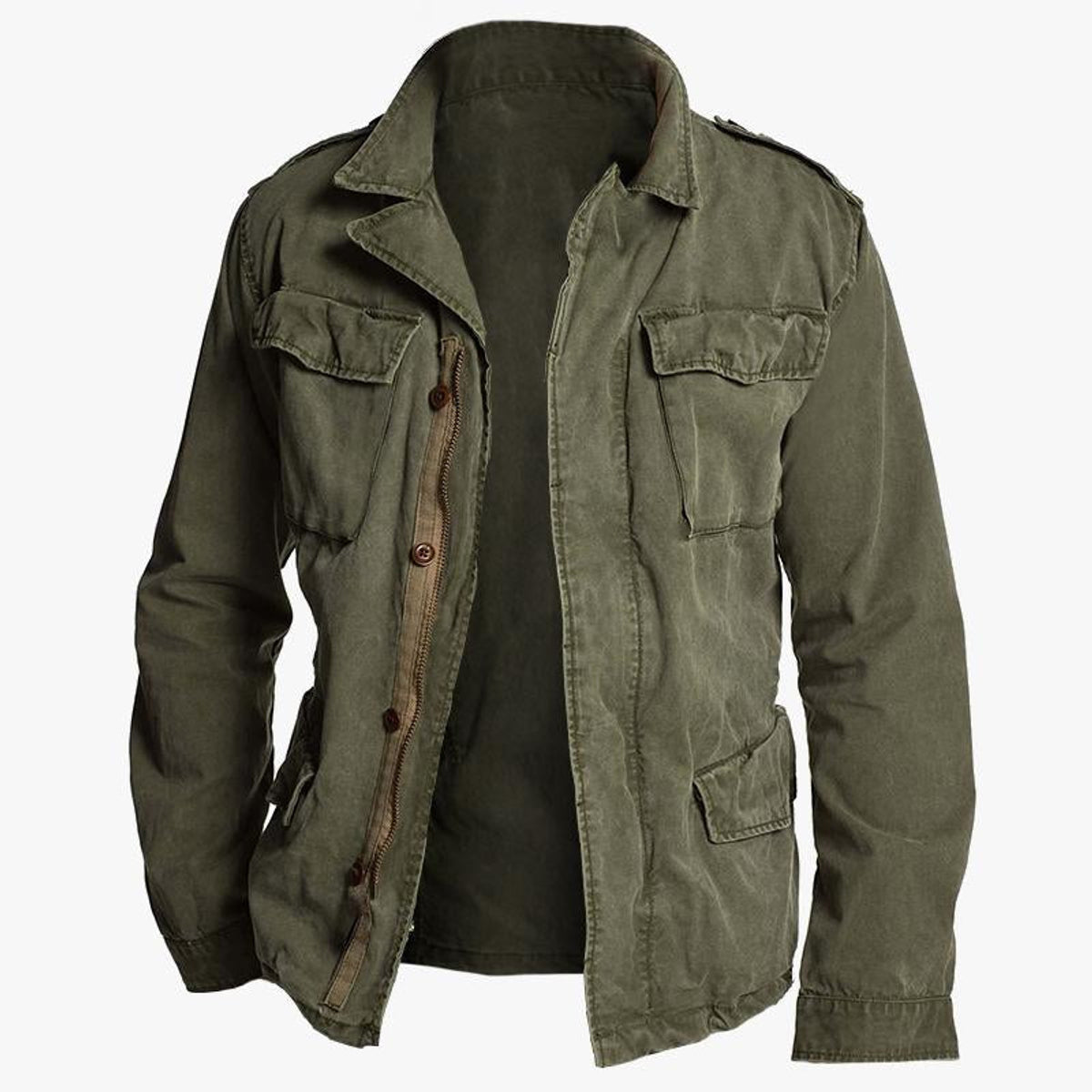 Men's Vintage Field Jacket Casual Utility Outerwear Durable for Winter 0